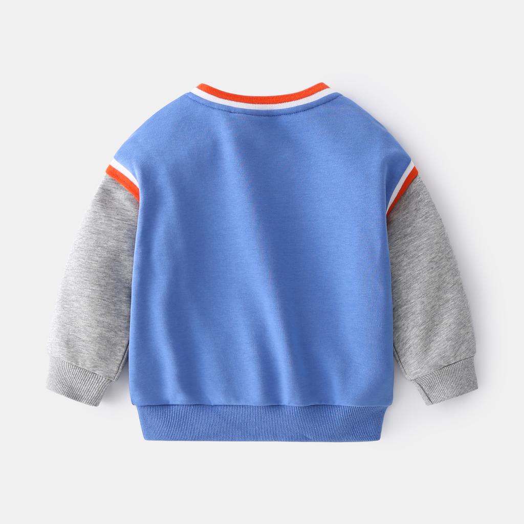 Trendy New Arrival Children's Hoodie Cartoon Print Fashion Patchwork Boys' Long-Sleeved Casual Outerwear Sporty Hoodie