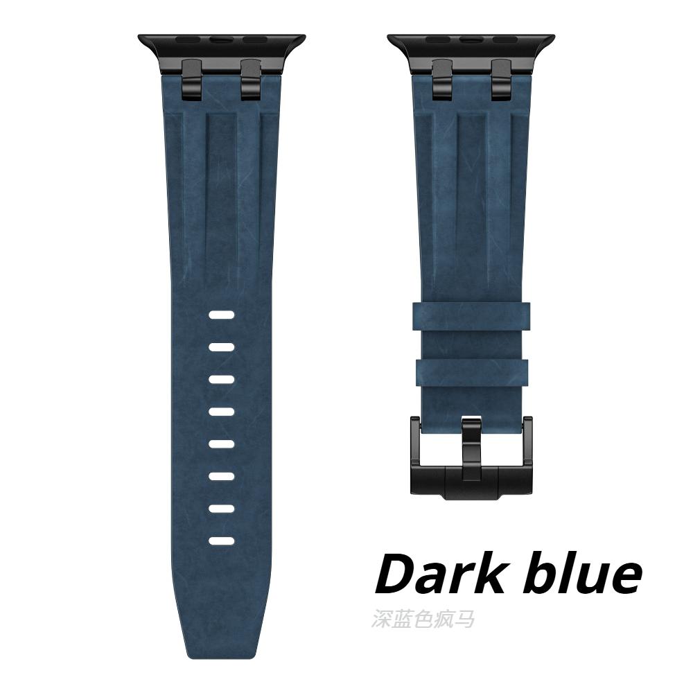 Leather Watch Band for Apple Watch Strap 49mm 46mm 45mm 44mm Luxury Man Bracelet for iWatch Ultra 3 Series 11 10 9 8 7 6 Se Band