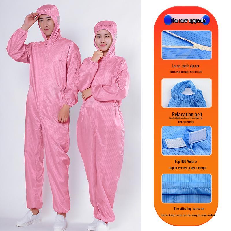 Hooded Dustproof Anti-Static Cleanroom Suit for Protective Workwear and Spray Painting