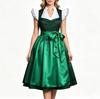 Dames Traditionele Oktoberfest Jurk Vintage Stijl Mouwloze Dirndl Jurk met Gerimpelde Kraag en Tailleband voor Festival
