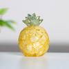 Natural Crystal Resin Pineapple Figurine With Lucky Symbol For Office Desk Decor Gift For Friends