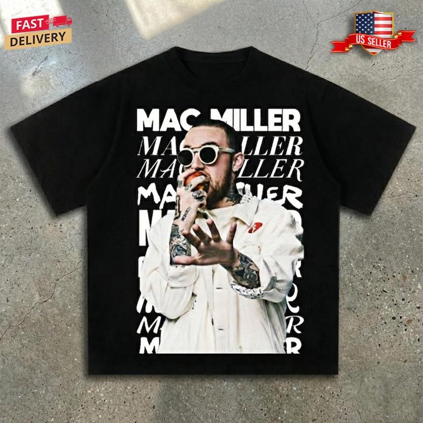 Maglietta Vintage Mac Miller, T-shirt Hip Hop Music, Top Streetwear Unisex, Regali per Fan