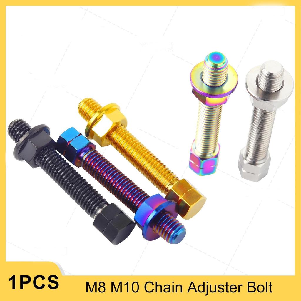 Titanium Alloy Motorcycle Chain Adjuster Bolt Rear Axle M8 M10 Sprocket Lock Screw