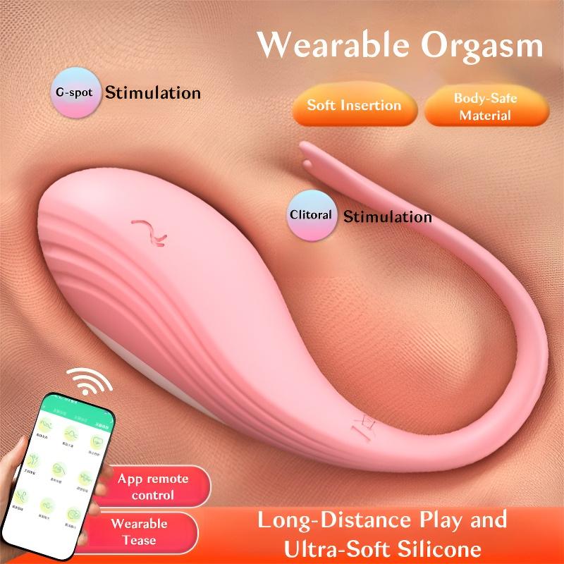 APP-Controlled Wearable Vibrator for Women with 9 Vibration Modes. Wireless Remote G-spot & Clitoral Stimulator, Waterproof Design for Couples Play