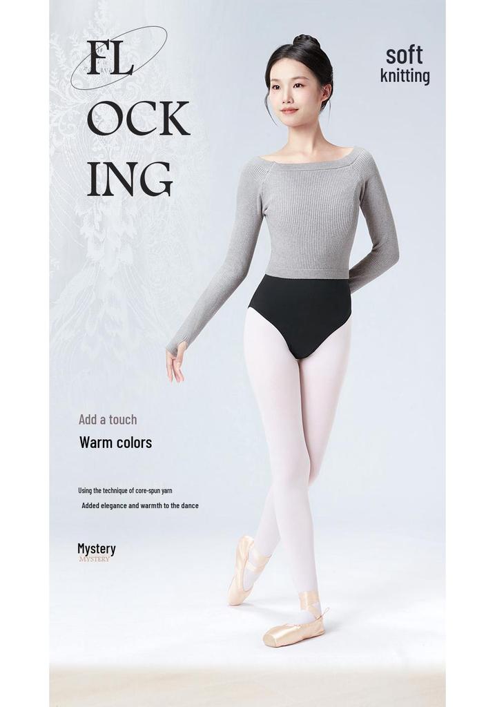 Adult Autumn/Winter Long Sleeve One-Shoulder Dance Sweater - Classical Ballet Body-Shaping Shawl Top