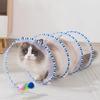 Faltbarer S-förmiger Katzentunnel Spielzeug mit Glocke für Kätzchen Selbstspiel Zusammenklappbarer Haustiertunnel für Katzen Interaktiver Spieltunnel