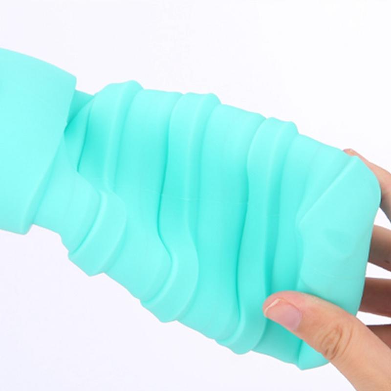 Foldable Bottle With Carabiner Leak Silicone Collapsible Water Bottles Lightweight Active Cups Proof For Outdoor Use Travel 500ml