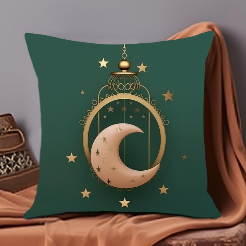 1 x doppelseitig bedruckte Kissenbezüge mit Ramadan-Motiv. (17,7"*17,7") Traditionelle Kissenbezüge für Zuhause, Dekoration für Zimmer, Bett, Sofa, Stuhl, ohne Kissenkern