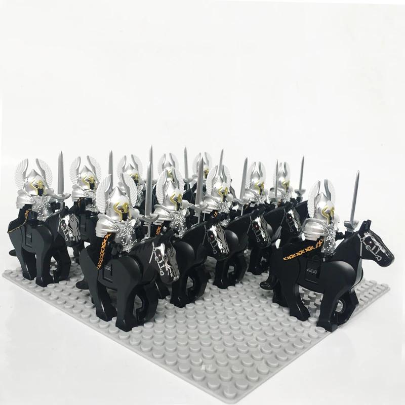 Medieval Roman Dynasty Commander Golden Warrior Spartan Solider Hawk Princess King Dragon Knight War Horse Figure Block Kids  Children Toy
