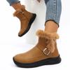Women's Warm Winter Ankle Boots with Fur 2025 PU Leather Waterproof Snow Boots Woman Thick Plush Non Slip Cotton Shoes Plus Size