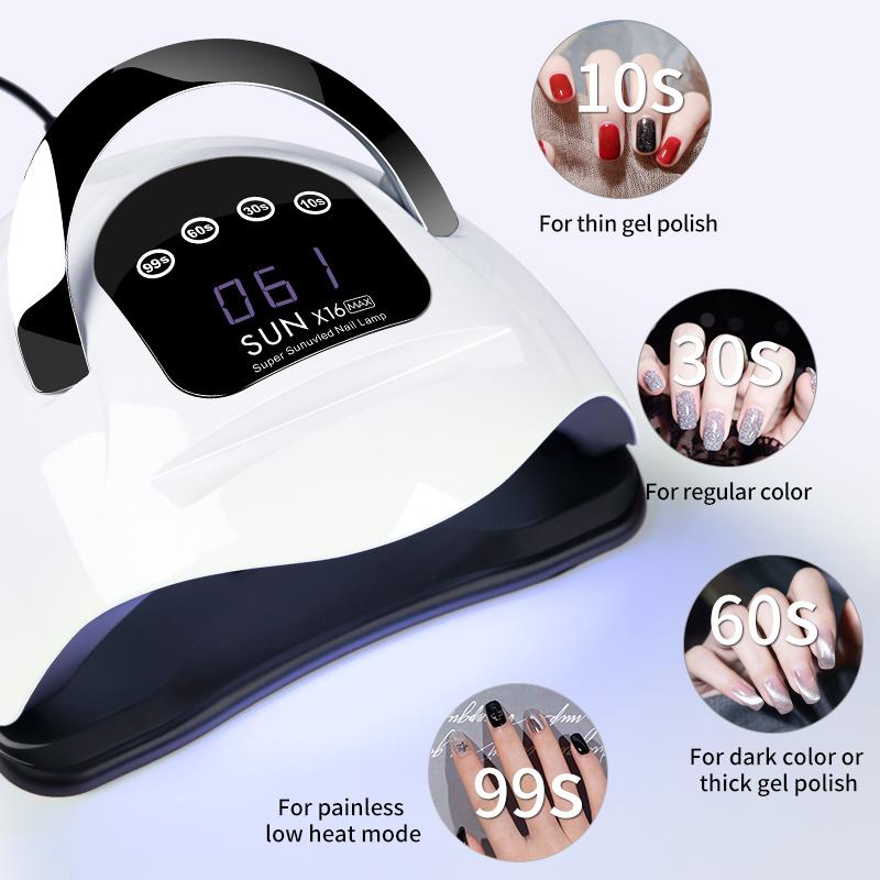 UV LED Nail Lamp for Manicure 72LEDs Gel Polish Drying Machine with Large LCD Touch Professional Smart Nail Dryer Tool