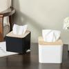 Quadratische, verdickte Taschentuchbox im europäischen Stil mit Deckel, für den Haushalt, Wohnzimmer, kreative Serviettenbox mit Deckel, Pumpbox, Aufbewahrungsbox aus Holz