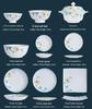 Tangshan Bone China New Chinese Style Tableware Set: Bowls and Plates Collection