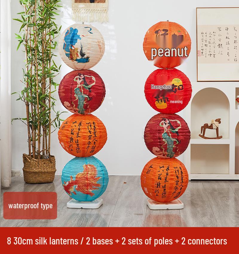 Waterproof Silk Lantern for Outdoor Mid-Autumn Festival Decor