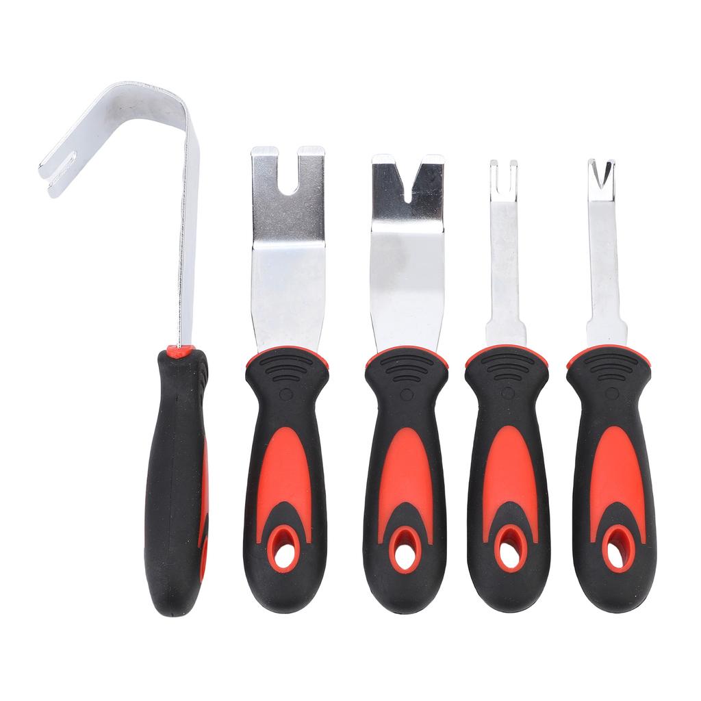 5 PCS Car Trim Removal Tool Kit Stainless Steel Auto Clip Fastener Remover Pry Tool Set for Vehicle Upholstery Door