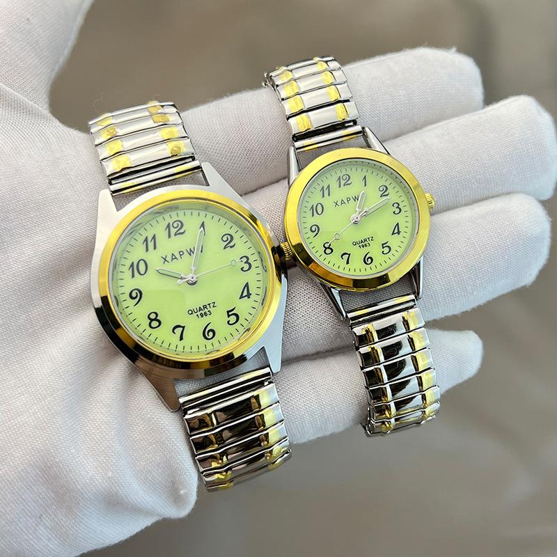 

Casual Digital Luminous Elderly Watch Simple Quartz Watch Elastic Band Elastic Band Couple Watch women