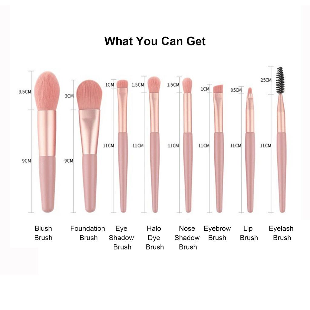 8-teiliges Make-up Kosmetik Pinsel Set Rougepinsel / Foundationpinsel / Lidschattenpinsel / Halo Dye