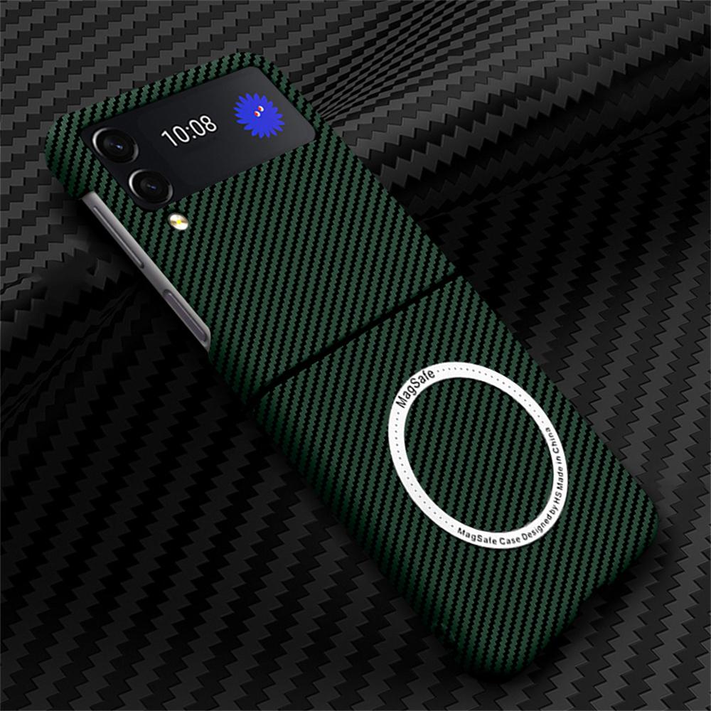 For Samsung Z Flip 5 4 Z Flip 3 Case Business Carbon Fiber Magnetic Magsafe Phone Cases for Galaxy Z Fold 5 3 S24 S23 S22 S21 Ultra 5G Hard PC Cover
