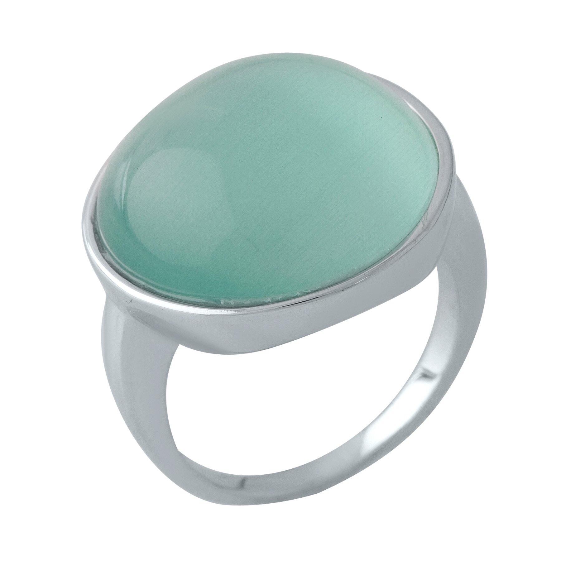 

Срібна каблучка з котячим оком 18.469ct (2003038) 8.8 гр. 925 проби 17