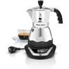 Electric Italian Coffee Maker - BIALETTI - MOKA TIMER - 3 Cups - 120 Ml - Stainless Steel