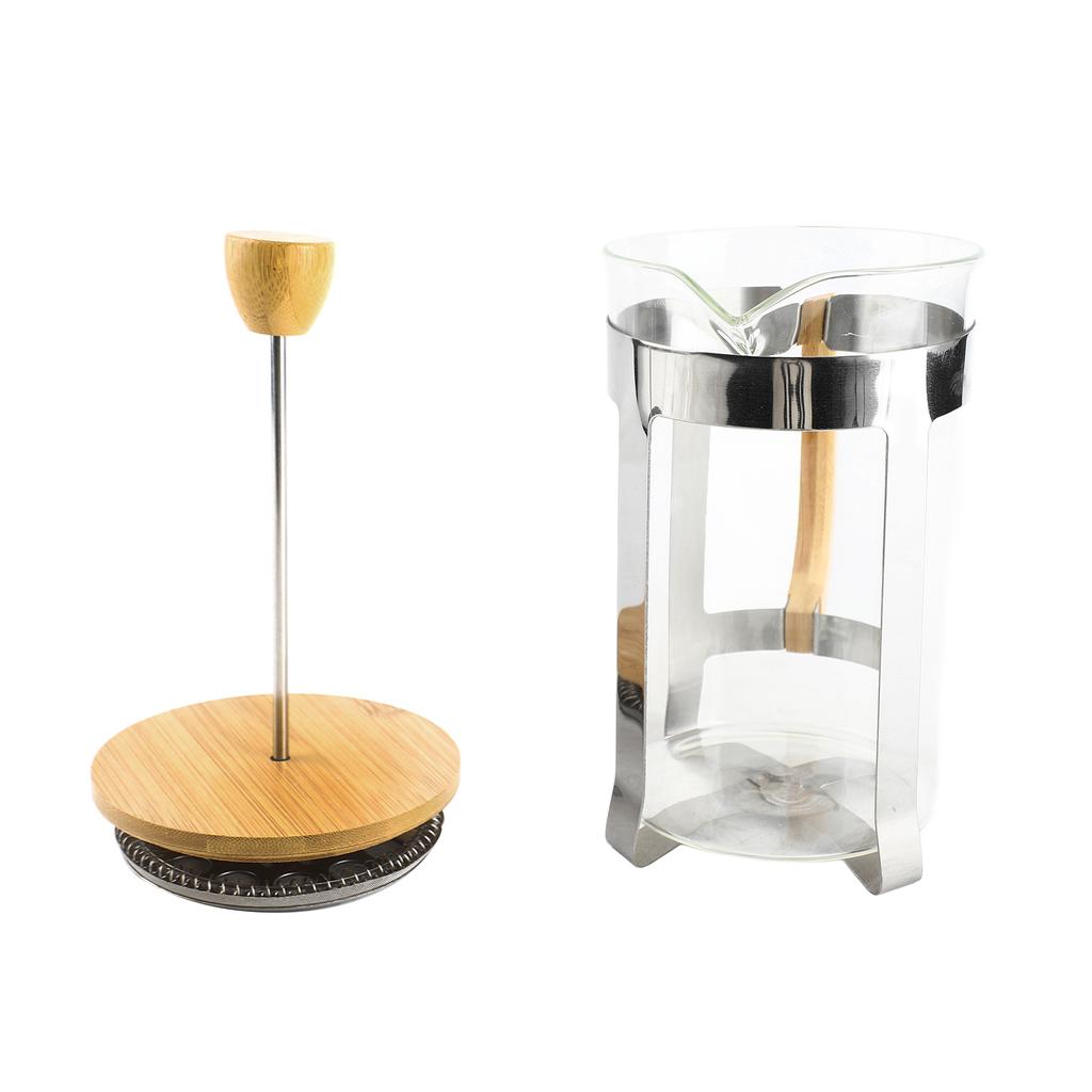 27oz French Press Coffee Maker with Wooden Handle High Density Filter Heat Resistant Borosilicate Glass Teapot Coffee