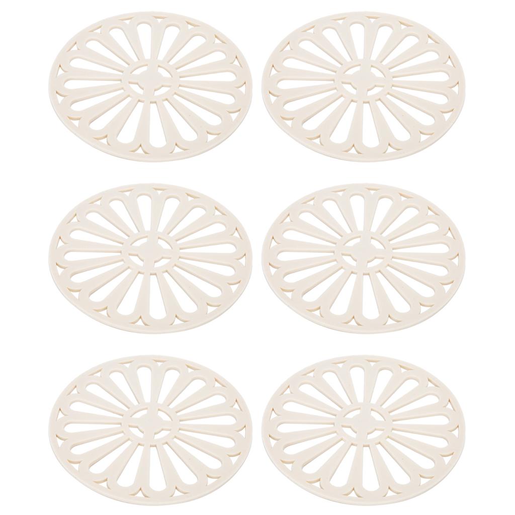 6 ks Podložka pod sklenici Kulatá Zesílená Kreativní Izolační podložka Kuchyňská Stolní podložka Domácí potřeby Béžová