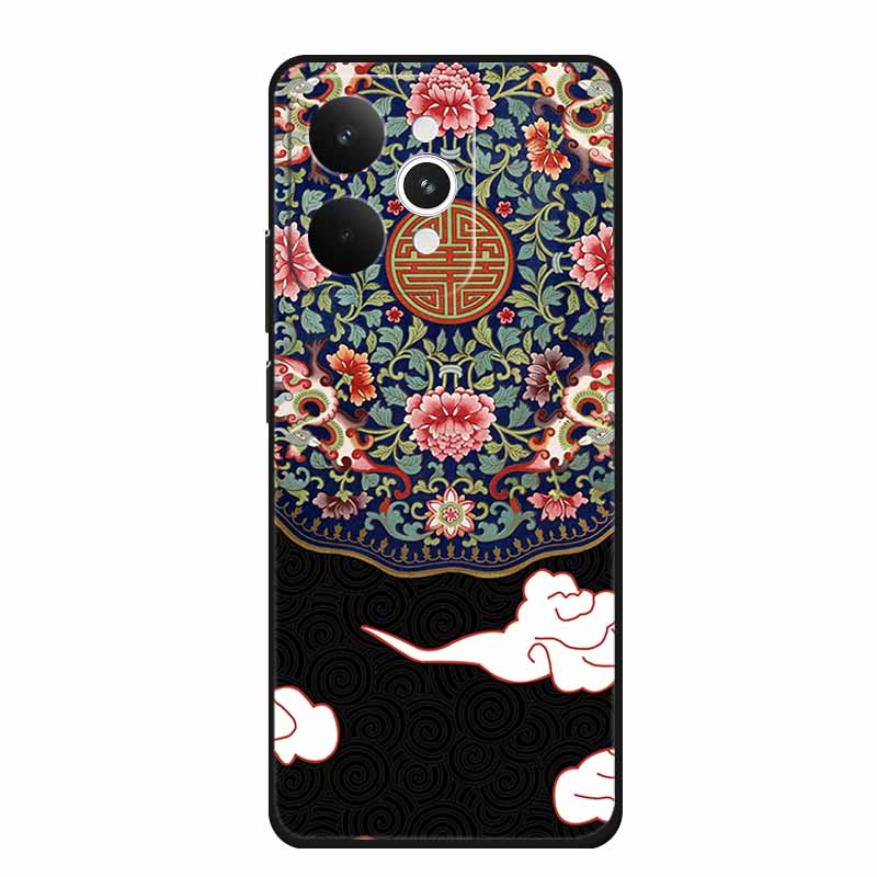For Realme 15 15 Pro 5G Black Case 3D TPU Silicone Soft Back Cover For Realme C15 6.5" Funda Emboss Relief Flowers Bag Casing