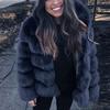 Women Faux Mink  Winter Hooded New Faux Jacket Warm Thick Outerwear Jacket