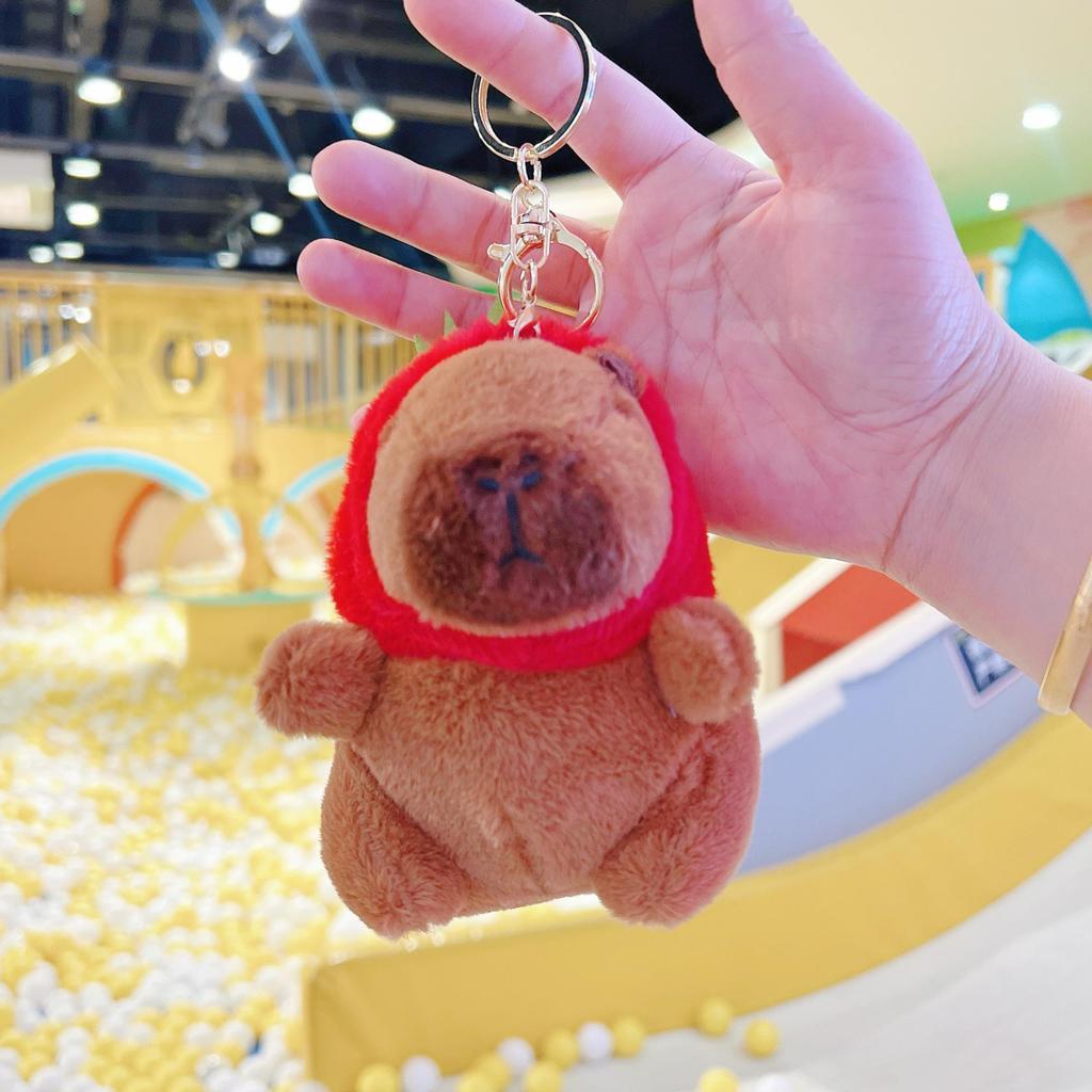 Little Red Book Capybara & Guinea Pig Plush Keychain Ornament