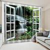 2024 Nature Seaside Scenery 3D Landscape Modern Thin Cloud Window Curtains for Living Room Bedroom Decor 2 Pieces Free Shipping