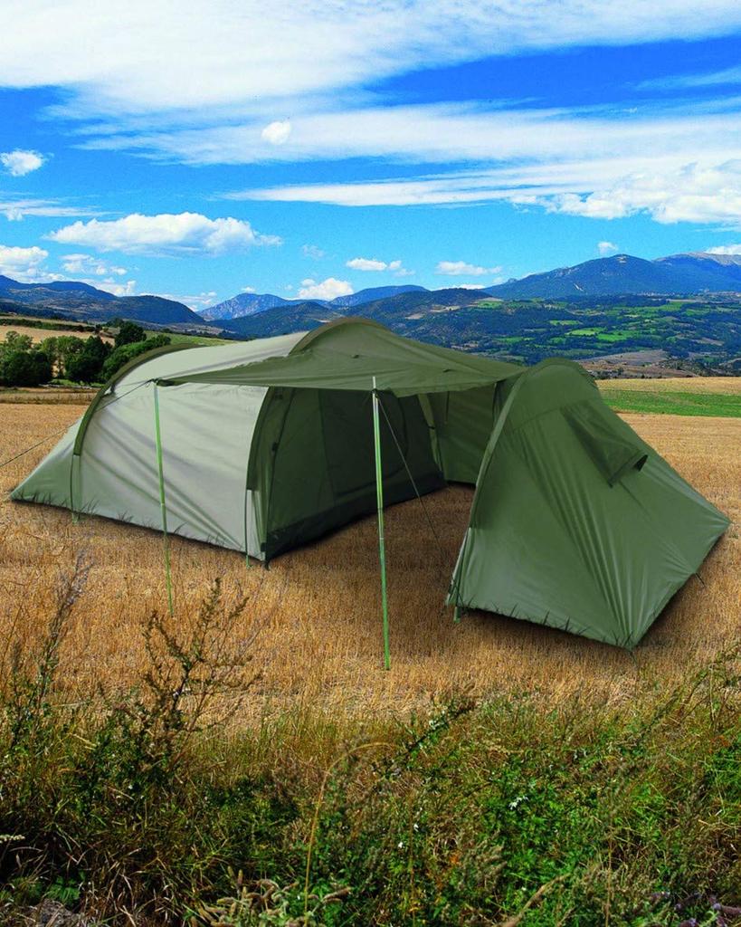 Tent Plus Luggage Storage Tent with Entrance and Awning Olive Drab Mil-Tec 3-Person -