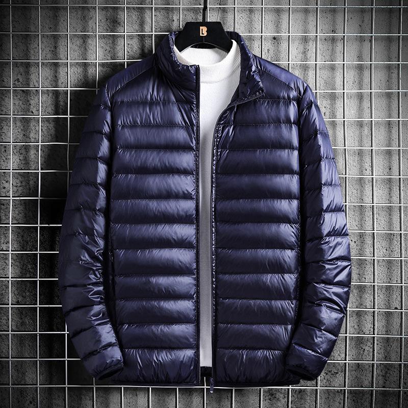 Men's Lightweight White Duck Down Jacket - Winter 2025 Stand Collar Warm Outerwear