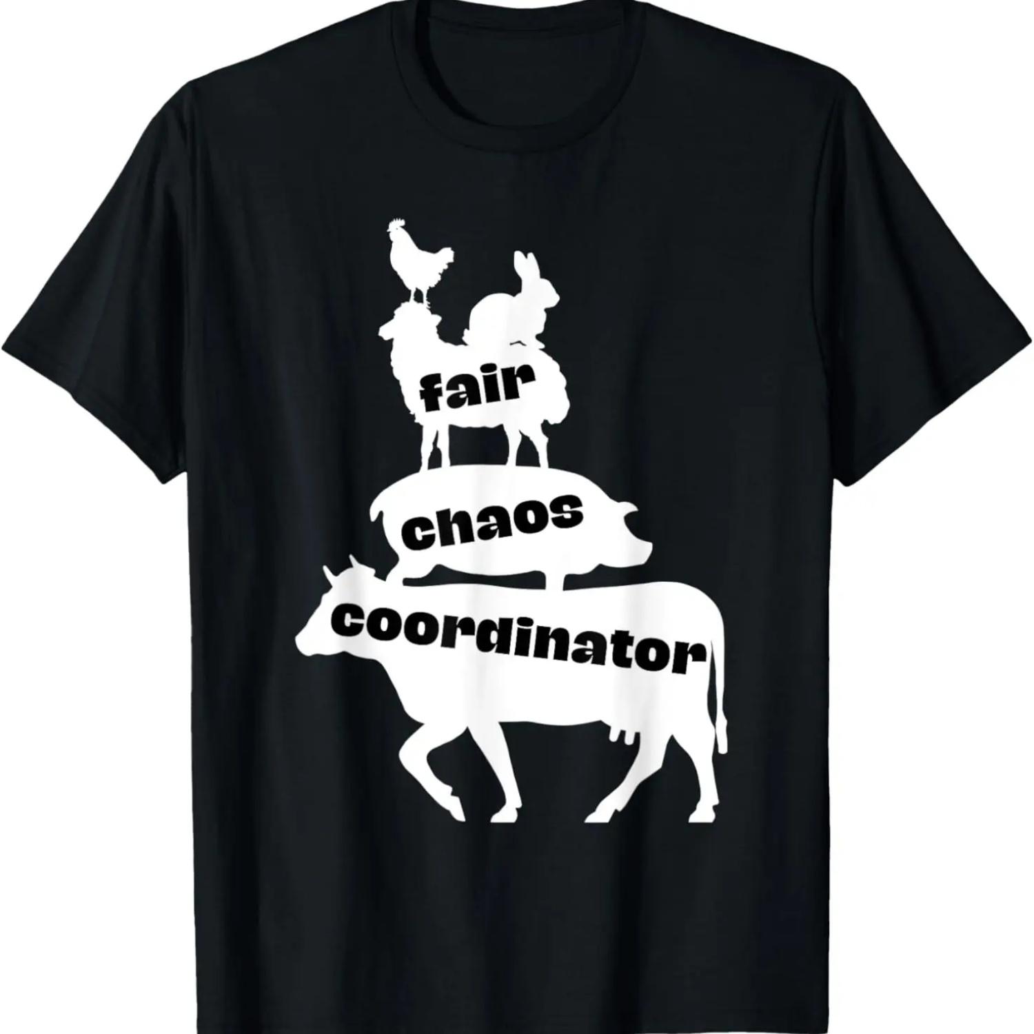 

County Fair Chaos Coordinator Livestock Show Cow Pig Sheep T-Shirt XXXXXL чорний