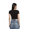 Calvin Klein Solid Color Round Neck Cropped T-Shirt Women Tops Black J221172-BEH