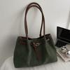 Elegant Suede Shoulder Bag Retro Large Capacity Handbag Solid Color Available in 4 Colors Commuting Tote Bag School/Travel/Work