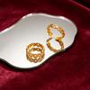 999 Sterling Silver & 24K Gold Copper Coin Ring: Trendy Open Band for Wealth