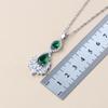 New   Big Necklace Jewelry Green Zircon Long Earrings Sets For Women Set Wedding Ring Bracelets Free Shipping