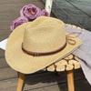 Cowboy Straw Hat Men's Spring and Summer Sun Hat Children's Fishing Sun Protection UV Shade Hat Shade Big Eaves