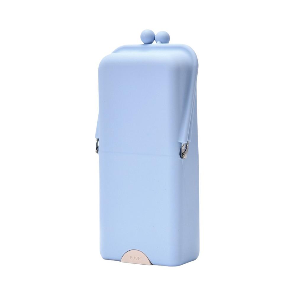 

Vertical Makeup Brush Storage Bag Silicone Toiletry Storage Box Cosmetic Brushes Bag for Home синій