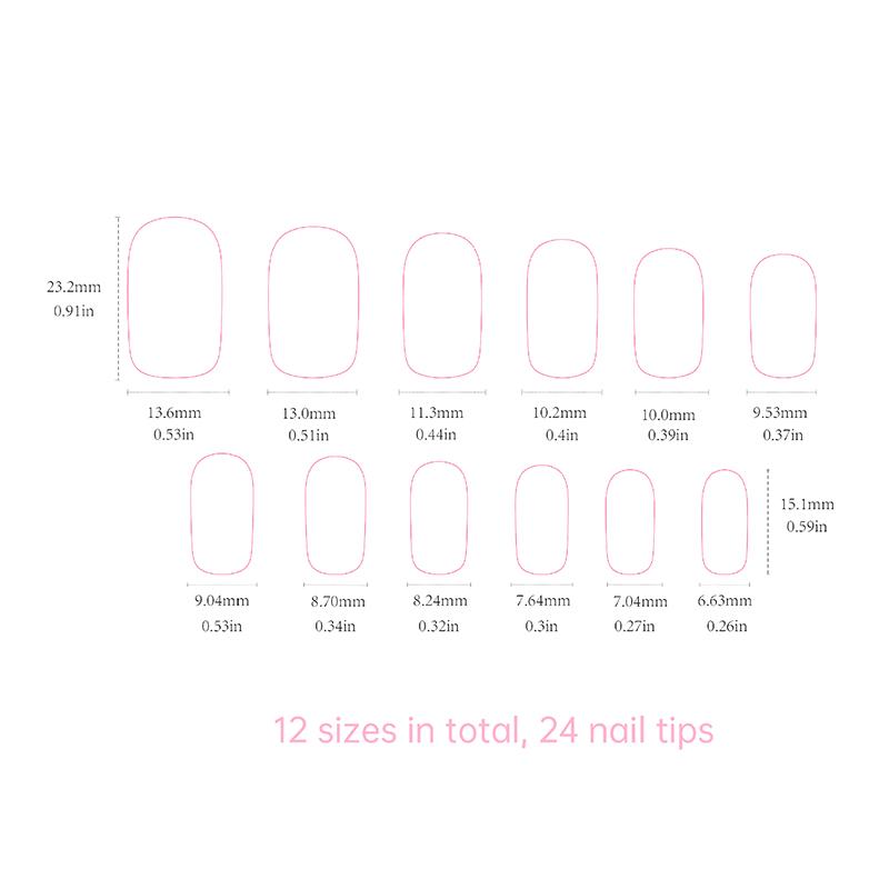 24Pcs French Love Bow Press On Nails Cute And Versatile Design False Nail For Women Girls Removable Wearable Art