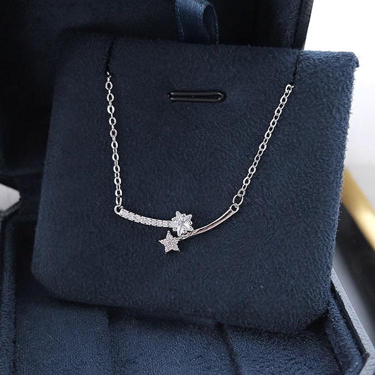 

Ожерелье из стерлингового серебра S925, женская цепочка на ключицу со звездой