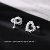 2024 Hot-Selling Love Heart Stud Earrings: 925 Sterling Silver, Light Luxury, Crushed Silver Design for High-End Elegance