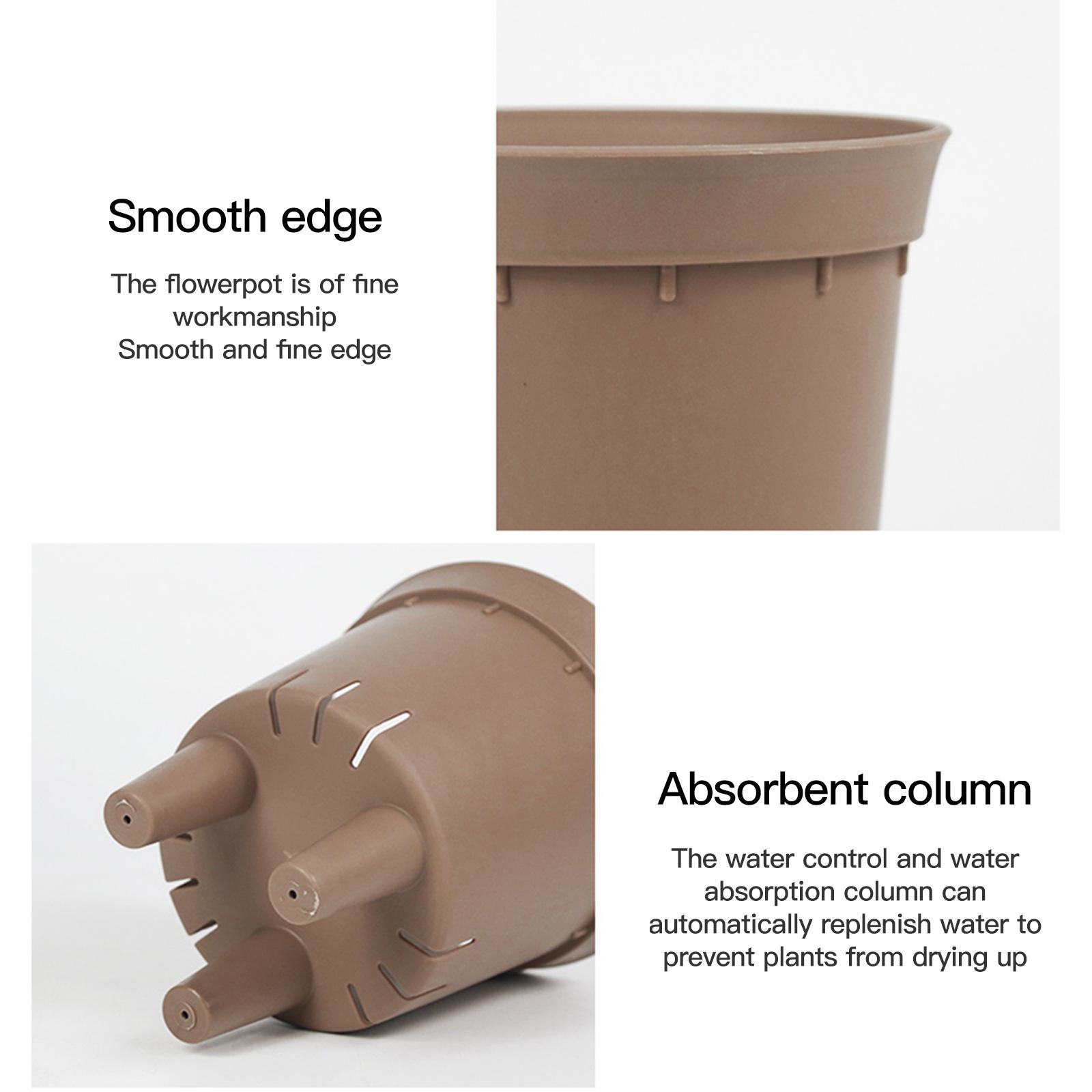 

Self Watering Pot Stackable Plastic Planter with Drainage Holes for Indoor Outdoor Plants Type 3