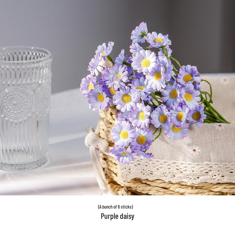 Nordic Dining Table Small Daisy Chamomile Silk Flower Bouquet for Home Decor
