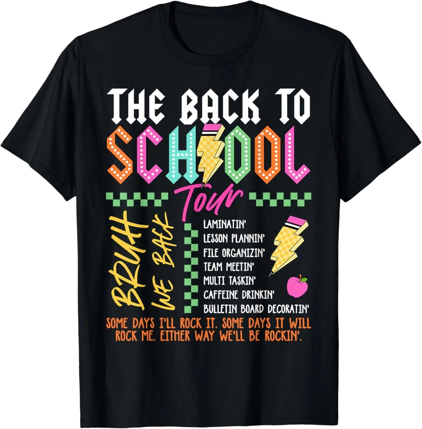 

Retro Lightning Bolt ABCD Back To School Tour Teacher Gift Unisex T-Shirt 3XL