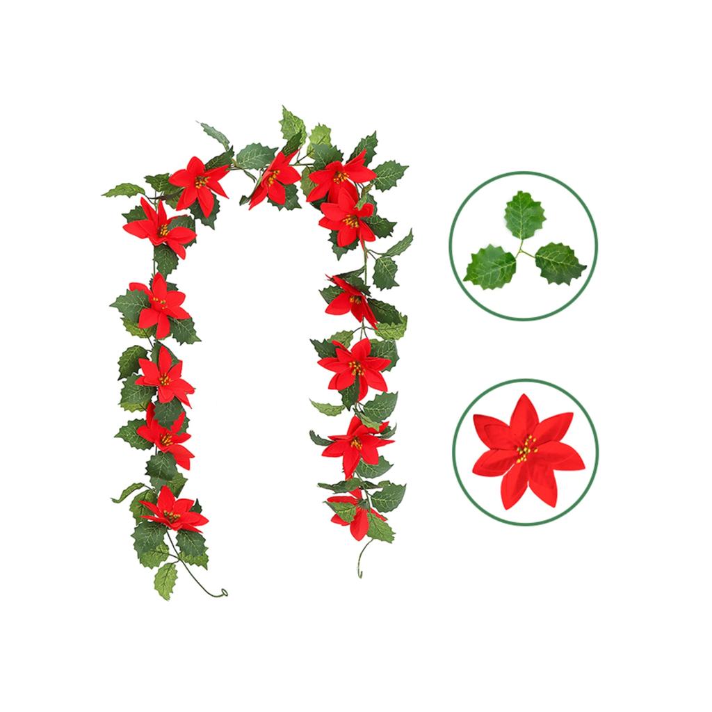 2m Artificial Flower Vine, Fake Flower Vine, Plastic Flower, Pipe Cover, Balcony Decoration