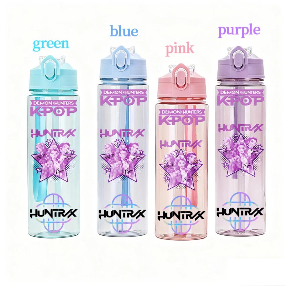 Demon Hunters Fashion Cups Girls High Quality Water Bottle Sport Leak Proof Plastic Cute Cup Students Gifts KPOP for Kid Friendly Entertaining Fun