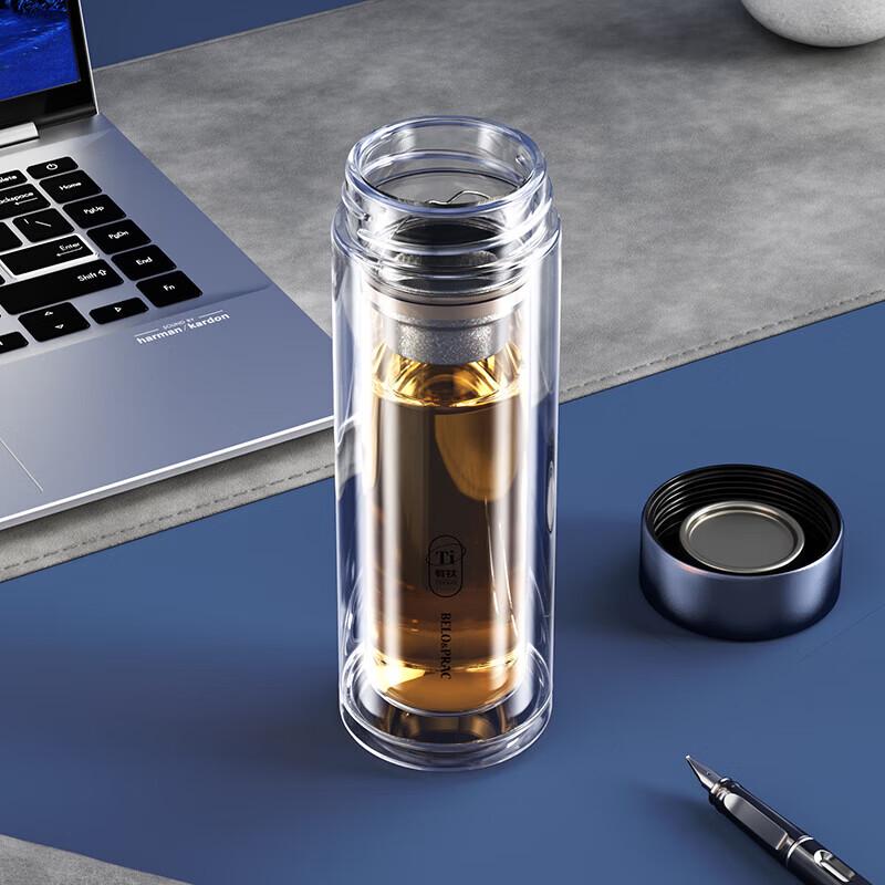 BELO&PRAC Double Wall Glass Tea Infuser Bottle