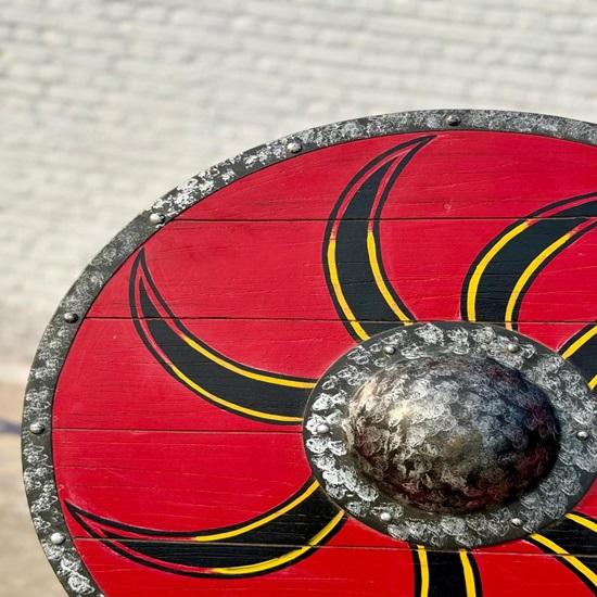 Handmade Wooden Viking Shield: Medieval Wall Decor,60.96 Cm