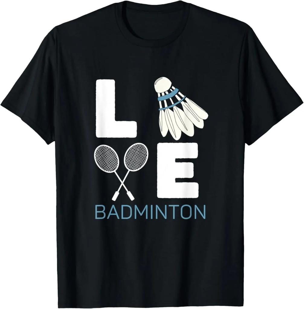 Badminton Love Happy Team Player Coach Tshirt Funny Unisex Clothing Tops Streetwear Graphic T Shirts Ropa Hombre